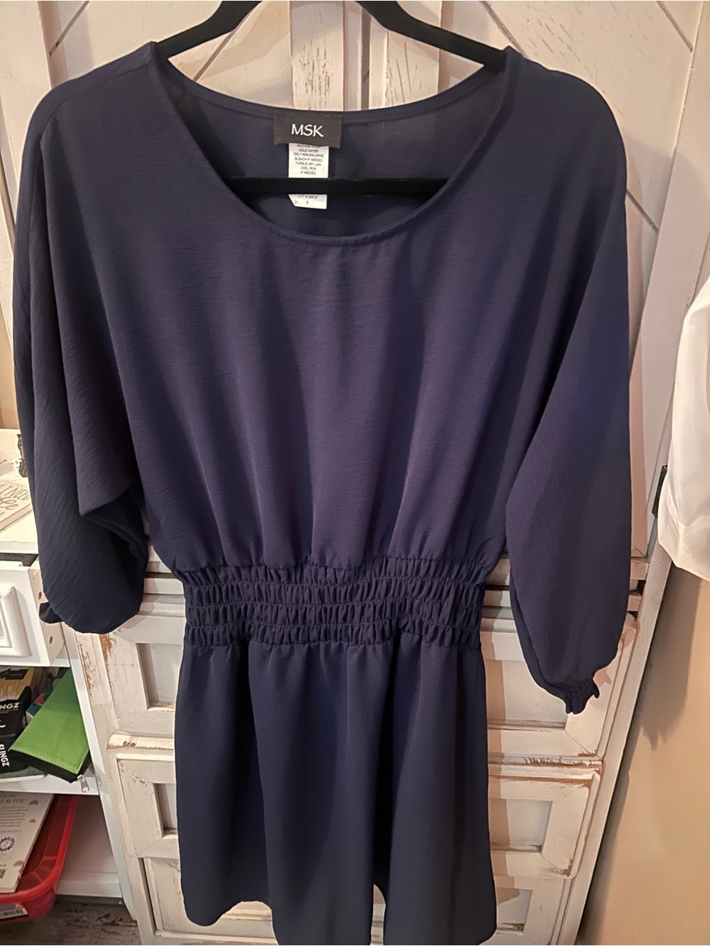 MSK Dark Navy Scoop Neck Dress